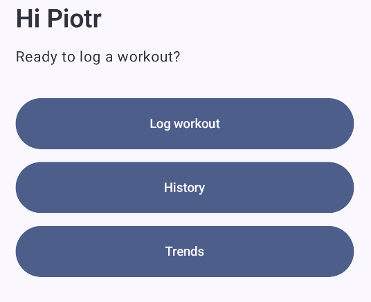 LiftLog workout tracking app screenshot